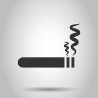 sigaretta icona nel piatto stile. Fumo vettore illustrazione su bianca isolato sfondo. nicotina attività commerciale concetto.