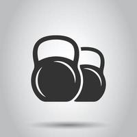 kettlebell icona nel piatto stile. manubrio sport attrezzatura vettore illustrazione su bianca isolato sfondo. manubrio attività commerciale concetto.