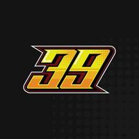 gara numero 39 logo design vettore