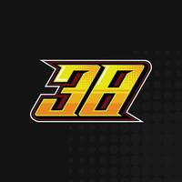 gara numero 38 logo design vettore