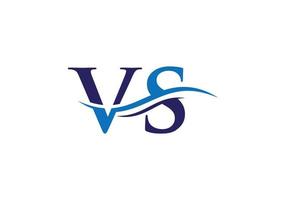 acqua onda vs logo vettore. swoosh lettera vs logo design per attività commerciale e azienda identità vettore