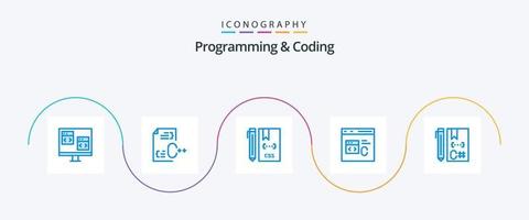 programmazione e codifica blu 5 icona imballare Compreso codifica. c. sviluppo. sviluppo. css vettore