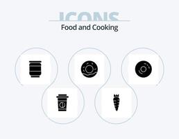 cibo glifo icona imballare 5 icona design. . cibo. bibita. ciambelle. bagel vettore