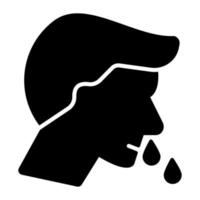avatar con che cola naso denotino muco icona, modificabile vettore