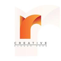 r lettera creativo astratto logo design vettore