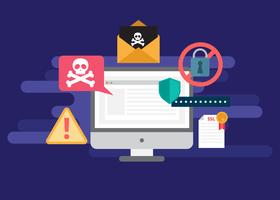 Phishing Internet gratuito, truffe e illustrazione di concetto di sicurezza