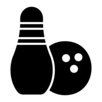 un icona di interno Giochi, bowling vettore nel moderno stile