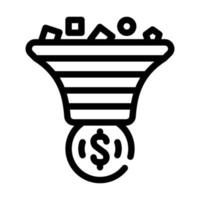 pubblicità traffico filtrazione i soldi linea icona vettore illustrazione