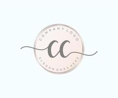 iniziale cc femminile logo. utilizzabile per natura, salone, terme, cosmetico e bellezza loghi. piatto vettore logo design modello elemento.