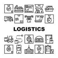 icone di raccolta di servizi logistici impostare illustrazioni vettoriali