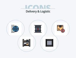 consegna e logistica linea pieno icona imballare 5 icona design. Di legno. logistico. magazzino. pagamento. consegna vettore