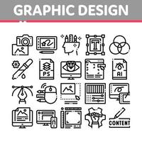grafico design e creatività icone impostato vettore