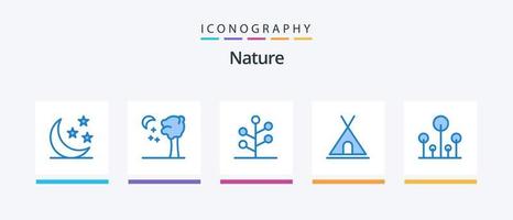 natura blu 5 icona imballare Compreso natura. foresta. giardino. viaggio. natura. creativo icone design vettore