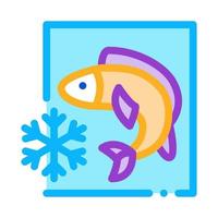 congelato pesce icona vettore schema illustrazione