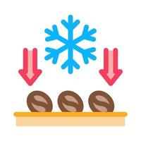 caffè fagioli congelamento icona vettore schema illustrazione