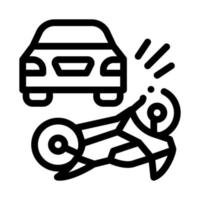 motociclo colpire di auto icona vettore schema illustrazione