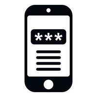 smartphone codice icona semplice vettore. serratura sicurezza vettore