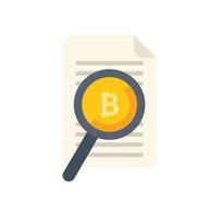 ricerca criptovaluta icona piatto vettore. bitcoin i soldi vettore