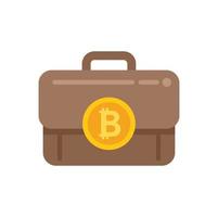bitcoin Astuccio icona piatto vettore. crypto i soldi vettore