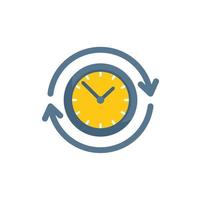 tempo controllo icona piatto vettore. progetto orologio vettore