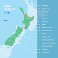 Mappa della Nuova Zelanda vettore