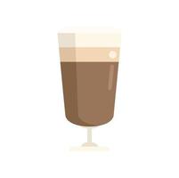 moca latte macchiato icona piatto vettore. bicchiere bar vettore