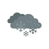fiocco di neve nube icona piatto vettore. neve previsione vettore