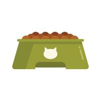 pieno gatto ciotola icona piatto vettore. animale domestico alimentazione vettore