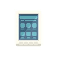 Università ebook icona piatto vettore. digitale libro vettore