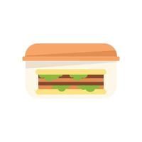 Sandwich cibo icona piatto vettore. pranzo scatola vettore