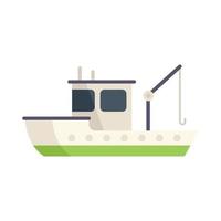mezzi di trasporto pesce nave icona piatto vettore. pesca barca vettore