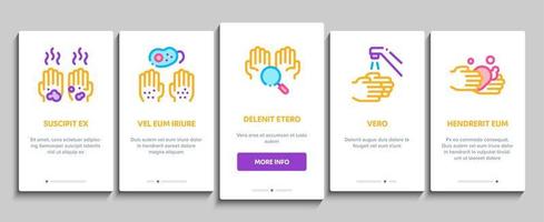 mano salutare igiene onboarding elementi icone impostato vettore