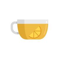 Limone tè tazza icona piatto vettore. caldo bevanda vettore