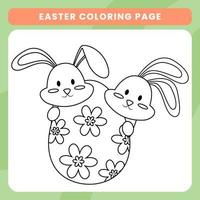 Pasqua colorazione pagine per bambini in età prescolare stampabile vettore