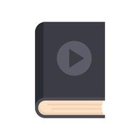 video la modifica libro icona piatto vettore. Audio formazione scolastica vettore