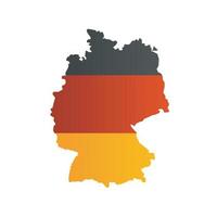 realistico 3d dettagliato Germania bandiera su un' carta geografica forma. vettore