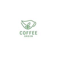 caffè verde logo desing icona vettore