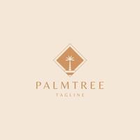 palma albero logo design icona vettore