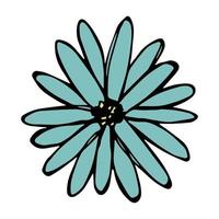 semplice fiore clipart. mano disegnato floreale scarabocchio. per Stampa, ragnatela, disegno, arredamento, logo vettore