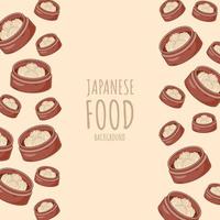 cartone animato nikuman, giapponese cibo telaio confine sfondo vettore
