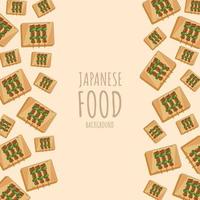 cartone animato yakitori, giapponese cibo telaio confine sfondo vettore