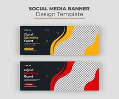 digitale marketing Facebook copertina e ragnatela bandiera design vettore