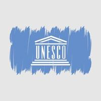 unesco bandiera spazzola vettore