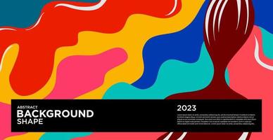 nuovo anno 2023 design modello con fluido colorato astratto, colorato sfondo, manifesto, volantino, sociale media vettore