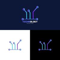 illustrazione tecnologia logo design. digitale tecnologia. cervello logo modello. astratto vettore logo
