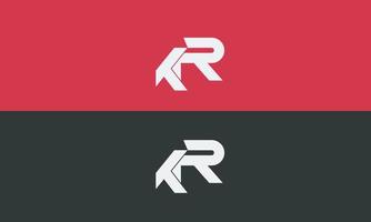 alfabeto lettere iniziali monogramma logo kr, rk, k e r vettore