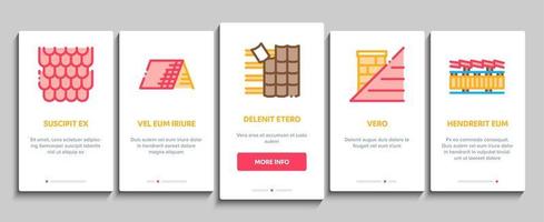 tetto housetop Materiale onboarding elementi icone impostato vettore