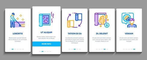 tappeto pulizia lavaggio servizio onboarding elementi icone impostato vettore