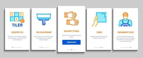 piastrellista opera attrezzatura onboarding elementi icone impostato vettore