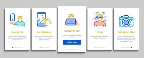 aggeggio e dispositivo onboarding elementi icone impostato vettore